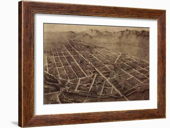 Colorado - Panoramic Map of Fort Collins No. 2-Lantern Press-Framed Art Print