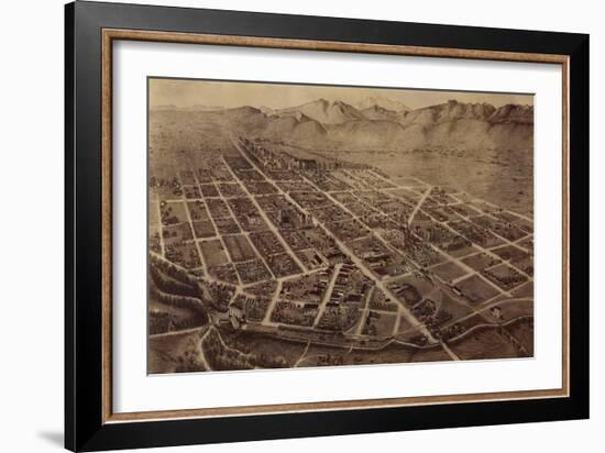 Colorado - Panoramic Map of Fort Collins No. 2-Lantern Press-Framed Art Print