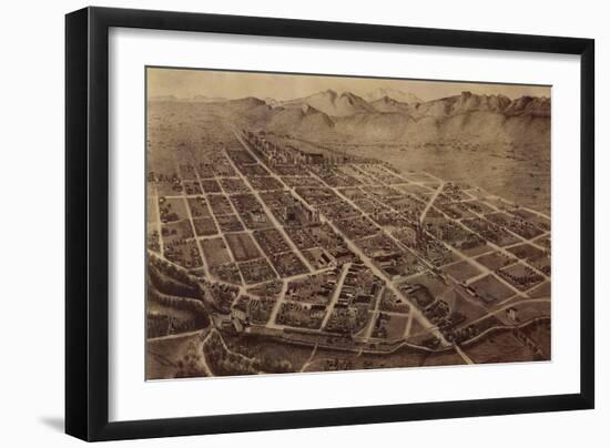 Colorado - Panoramic Map of Fort Collins No. 2-Lantern Press-Framed Art Print