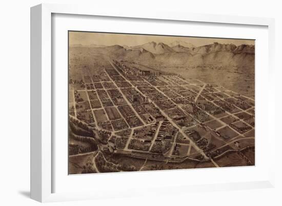 Colorado - Panoramic Map of Fort Collins No. 2-Lantern Press-Framed Art Print