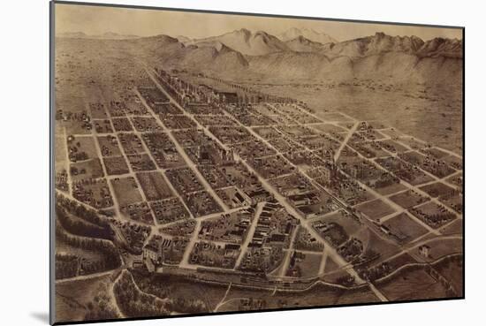 Colorado - Panoramic Map of Fort Collins No. 2-Lantern Press-Mounted Art Print
