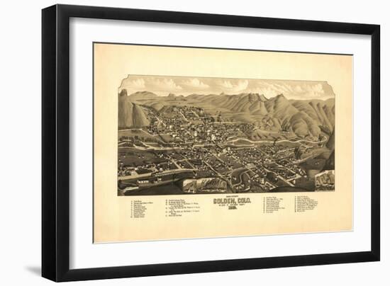 Colorado - Panoramic Map of Golden-Lantern Press-Framed Art Print
