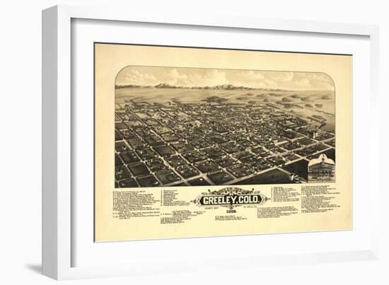 Colorado - Panoramic Map of Greeley-Lantern Press-Framed Art Print