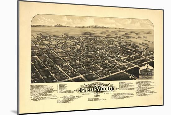 Colorado - Panoramic Map of Greeley-Lantern Press-Mounted Art Print