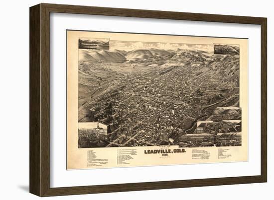 Colorado - Panoramic Map of Leadville No. 2-Lantern Press-Framed Art Print