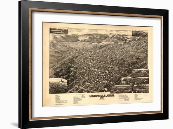 Colorado - Panoramic Map of Leadville No. 2-Lantern Press-Framed Art Print