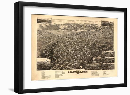 Colorado - Panoramic Map of Leadville No. 2-Lantern Press-Framed Art Print