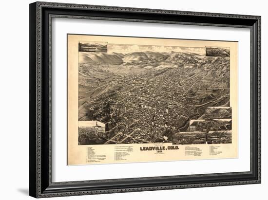 Colorado - Panoramic Map of Leadville No. 2-Lantern Press-Framed Art Print