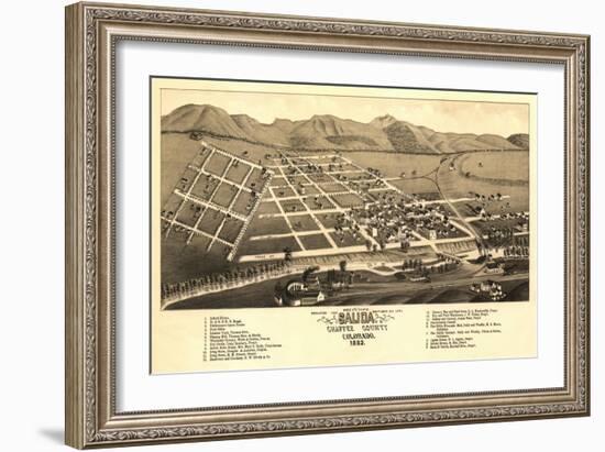 Colorado - Panoramic Map of Salida-Lantern Press-Framed Art Print