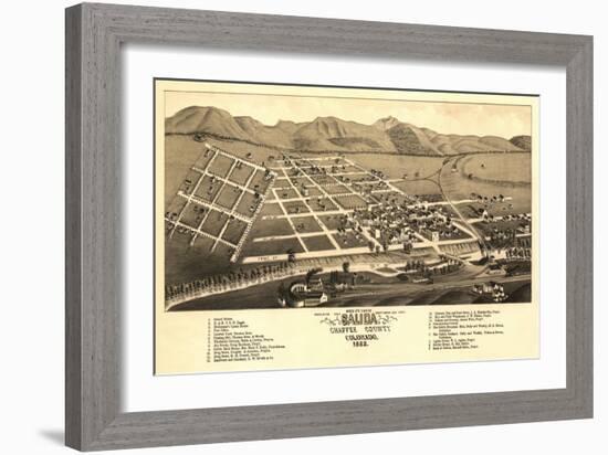 Colorado - Panoramic Map of Salida-Lantern Press-Framed Art Print