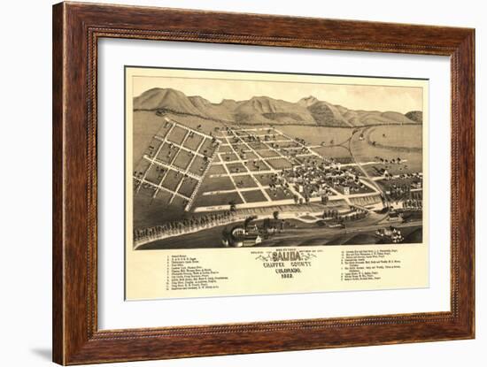 Colorado - Panoramic Map of Salida-Lantern Press-Framed Art Print