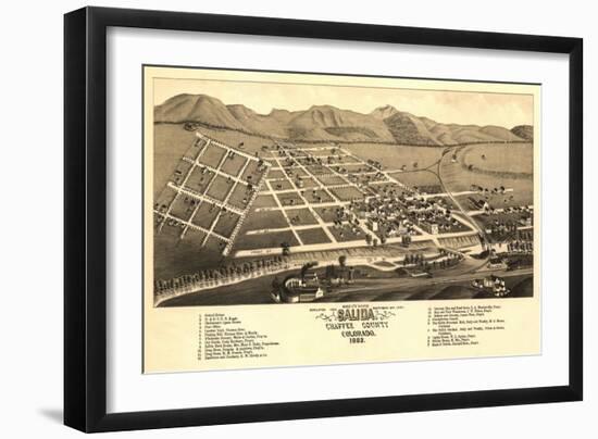 Colorado - Panoramic Map of Salida-Lantern Press-Framed Art Print