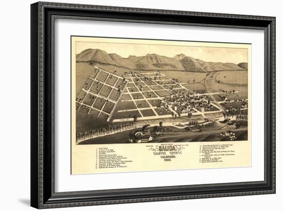 Colorado - Panoramic Map of Salida-Lantern Press-Framed Art Print