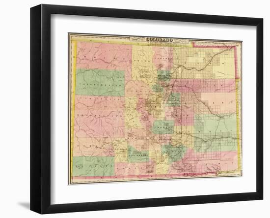 Colorado - Panoramic Map-Lantern Press-Framed Art Print