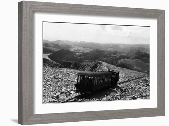 Colorado - Pikes Peak Cog Train near Summit-Lantern Press-Framed Art Print