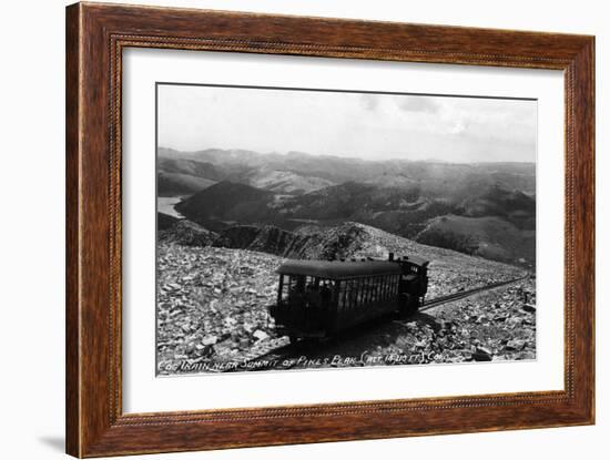 Colorado - Pikes Peak Cog Train near Summit-Lantern Press-Framed Art Print