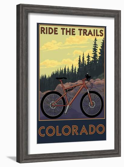 Colorado - Ride the Trails-Lantern Press-Framed Art Print
