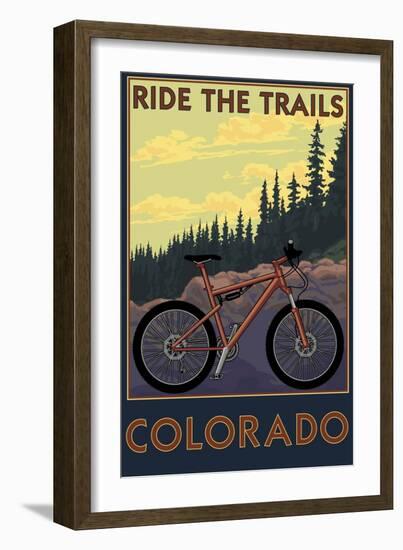 Colorado - Ride the Trails-Lantern Press-Framed Art Print