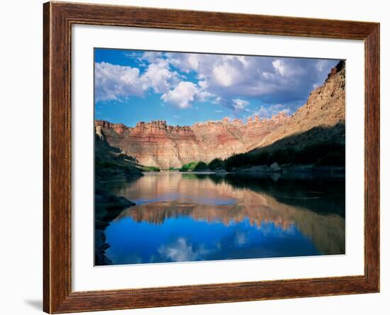 Colorado River and Canyon Walls at Sunrise, Colorado Plateau, Canyonlands National Park, Utah, USA-Scott T. Smith-Framed Photographic Print