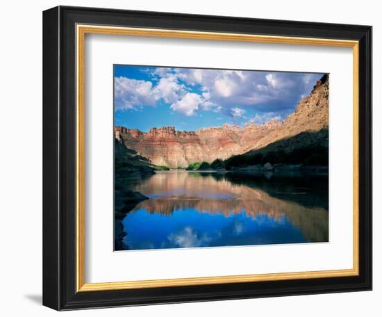 Colorado River and Canyon Walls at Sunrise, Colorado Plateau, Canyonlands National Park, Utah, USA-Scott T. Smith-Framed Photographic Print