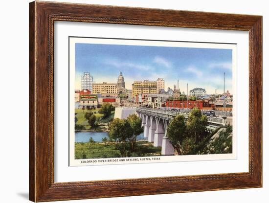 Colorado River Bridge, Austin, Texas-null-Framed Art Print