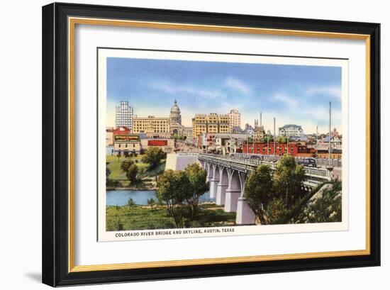 Colorado River Bridge, Austin, Texas-null-Framed Art Print