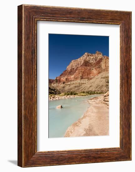 Colorado River. Calcium Carbonate Colors. Grand Canyon. Arizona-Tom Norring-Framed Photographic Print