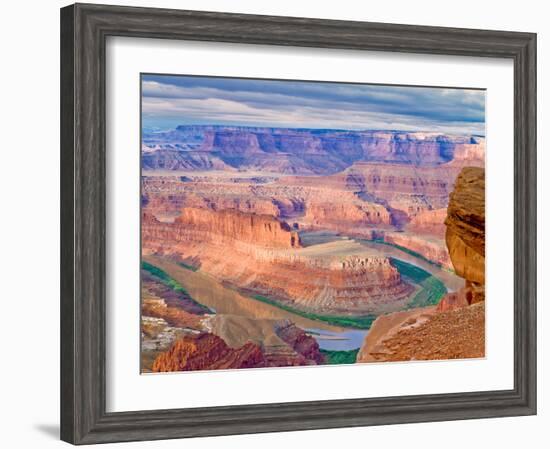 Colorado River Flowing Through a Sandstone Canyon at Dead Horse Point State Park Near Moab, Utah-John Lambing-Framed Photographic Print