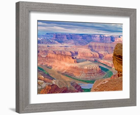 Colorado River Flowing Through a Sandstone Canyon at Dead Horse Point State Park Near Moab, Utah-John Lambing-Framed Photographic Print