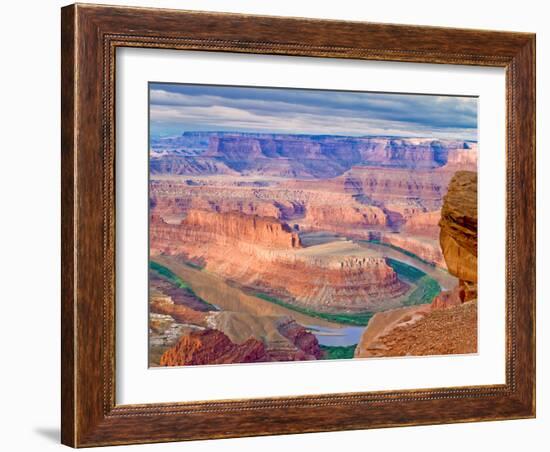 Colorado River Flowing Through a Sandstone Canyon at Dead Horse Point State Park Near Moab, Utah-John Lambing-Framed Photographic Print