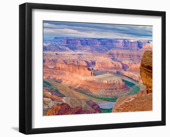 Colorado River Flowing Through a Sandstone Canyon at Dead Horse Point State Park Near Moab, Utah-John Lambing-Framed Photographic Print