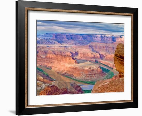 Colorado River Flowing Through a Sandstone Canyon at Dead Horse Point State Park Near Moab, Utah-John Lambing-Framed Photographic Print