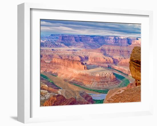 Colorado River Flowing Through a Sandstone Canyon at Dead Horse Point State Park Near Moab, Utah-John Lambing-Framed Photographic Print