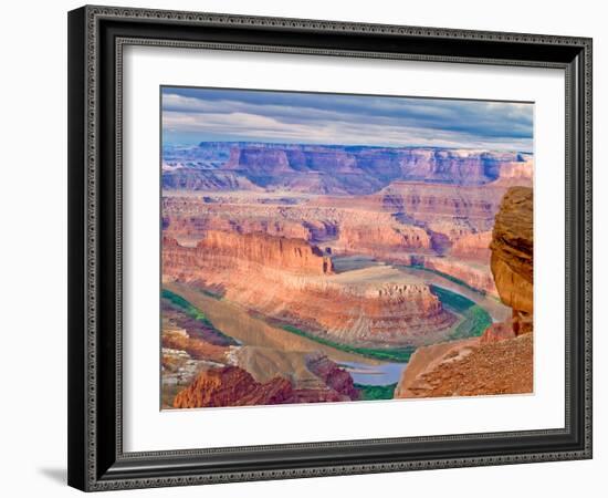 Colorado River Flowing Through a Sandstone Canyon at Dead Horse Point State Park Near Moab, Utah-John Lambing-Framed Photographic Print