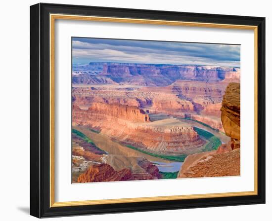 Colorado River Flowing Through a Sandstone Canyon at Dead Horse Point State Park Near Moab, Utah-John Lambing-Framed Photographic Print