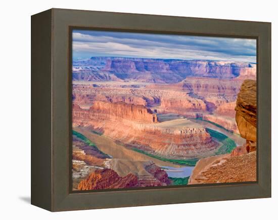 Colorado River Flowing Through a Sandstone Canyon at Dead Horse Point State Park Near Moab, Utah-John Lambing-Framed Premier Image Canvas