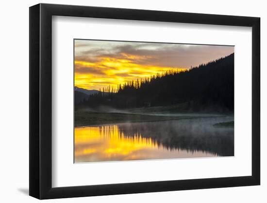 Colorado, Rocky Mountain National Park. Foggy Sunrise on Poudre Lake-Jaynes Gallery-Framed Photographic Print