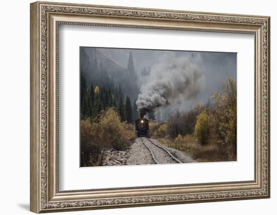 Colorado, Silverton. Durango and Silverton Narrow Gauge Train Climbs Grade-Jaynes Gallery-Framed Photographic Print