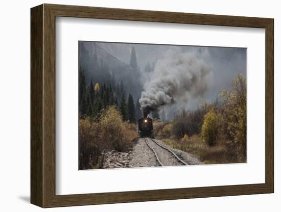 Colorado, Silverton. Durango and Silverton Narrow Gauge Train Climbs Grade-Jaynes Gallery-Framed Photographic Print