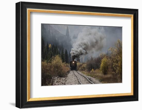 Colorado, Silverton. Durango and Silverton Narrow Gauge Train Climbs Grade-Jaynes Gallery-Framed Photographic Print