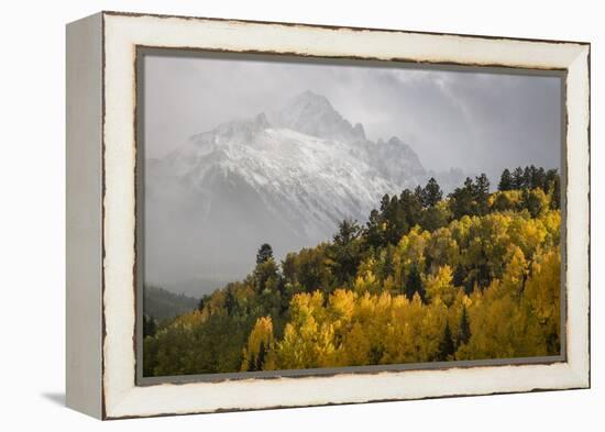 Colorado, Sneffels Range. Snow Clouds over Mt Sneffels at Sunset-Don Grall-Framed Premier Image Canvas