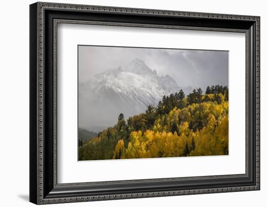 Colorado, Sneffels Range. Snow Clouds over Mt Sneffels at Sunset-Don Grall-Framed Photographic Print