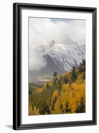 Colorado, Sneffels Range. Snow Clouds over Mt Sneffels at Sunset-Don Grall-Framed Photographic Print