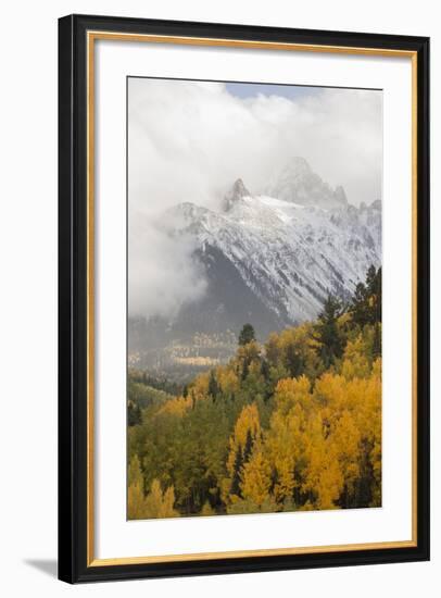 Colorado, Sneffels Range. Snow Clouds over Mt Sneffels at Sunset-Don Grall-Framed Photographic Print