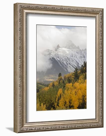 Colorado, Sneffels Range. Snow Clouds over Mt Sneffels at Sunset-Don Grall-Framed Photographic Print