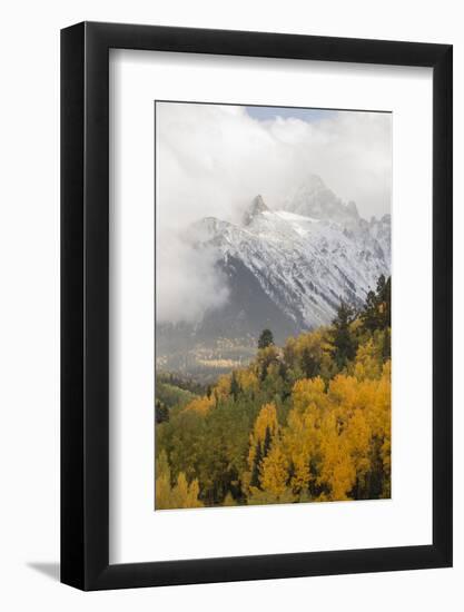 Colorado, Sneffels Range. Snow Clouds over Mt Sneffels at Sunset-Don Grall-Framed Photographic Print