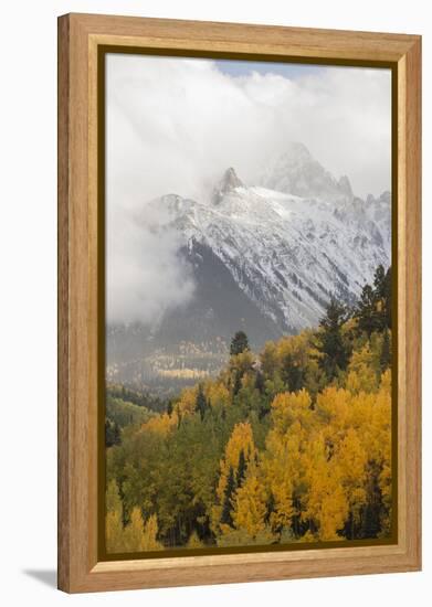 Colorado, Sneffels Range. Snow Clouds over Mt Sneffels at Sunset-Don Grall-Framed Premier Image Canvas