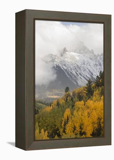 Colorado, Sneffels Range. Snow Clouds over Mt Sneffels at Sunset-Don Grall-Framed Premier Image Canvas