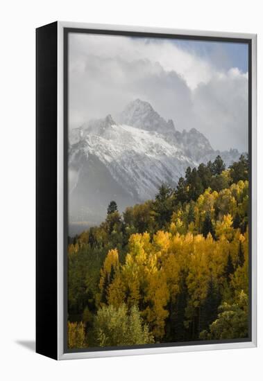 Colorado, Sneffels Range. Snow Clouds over Mt Sneffels at Sunset-Don Grall-Framed Premier Image Canvas