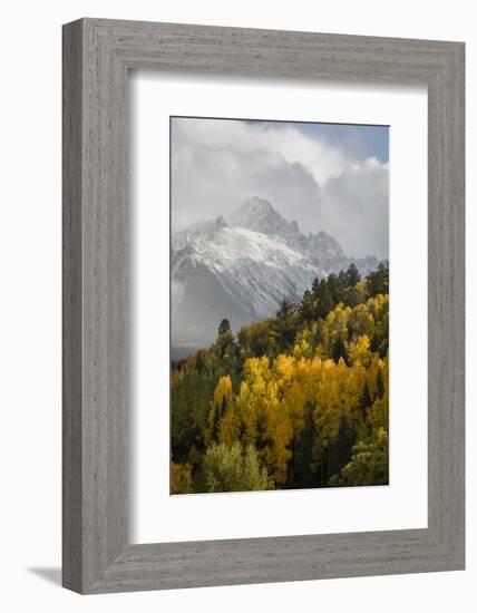 Colorado, Sneffels Range. Snow Clouds over Mt Sneffels at Sunset-Don Grall-Framed Photographic Print